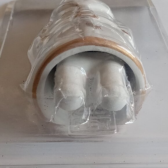 Santa Claus White with Gold Color Trim Christmas Bell Ornament - Picture 4 of 6